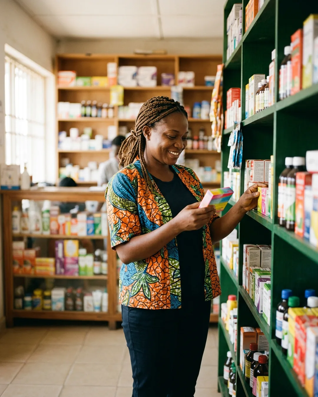 Customer shopping at A A Opeyemi Enterprises